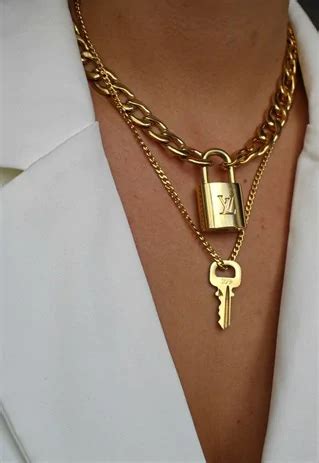 Reworked Authentic Louis Vuitton Padlock double chain